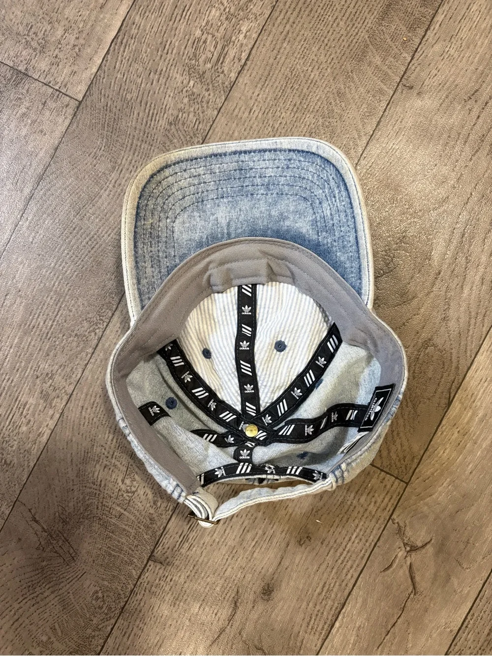 Adidas Light Wash Denim Cap with Navy Blue Logo